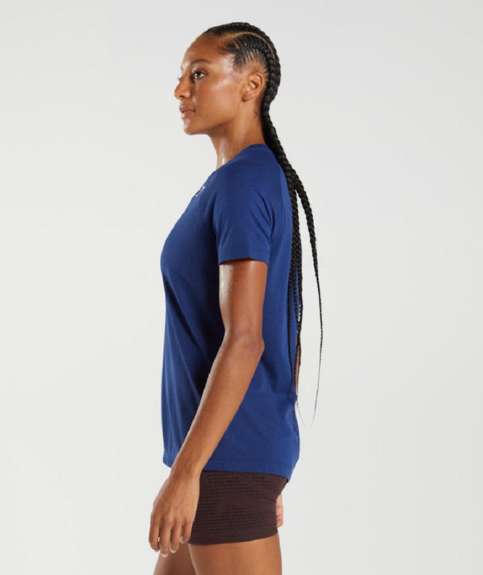 T Shirts Gymshark Vital Seamless 2.0 Light Mujer Azules | CO 2242KOR